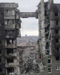 Mariupol, Ukraine one of the many cities bombed by the Russian military 