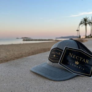 Nectar hat and sticker in Ibiza, Spain