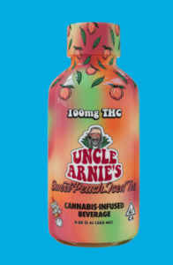 Uncle Arnie's sweet peach iced tea cannabis beverage 